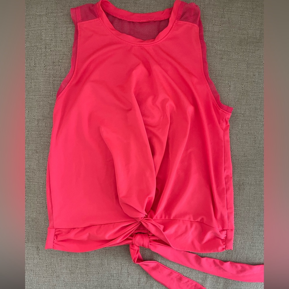 Lucky in love, girls tie back tank top size medium. EUC